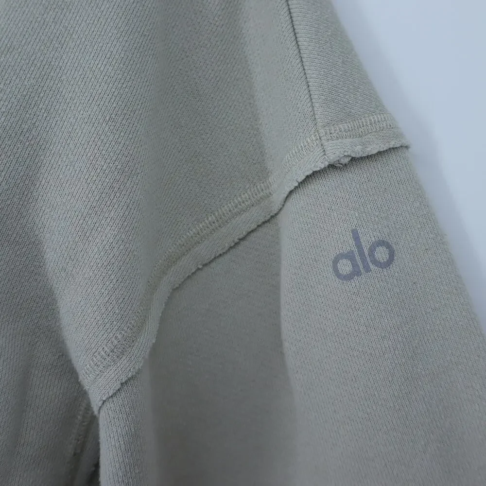 Alo Cruiser Hoodie Sweatshirt Cropped Full Zip Light Sage French Terry Women's S